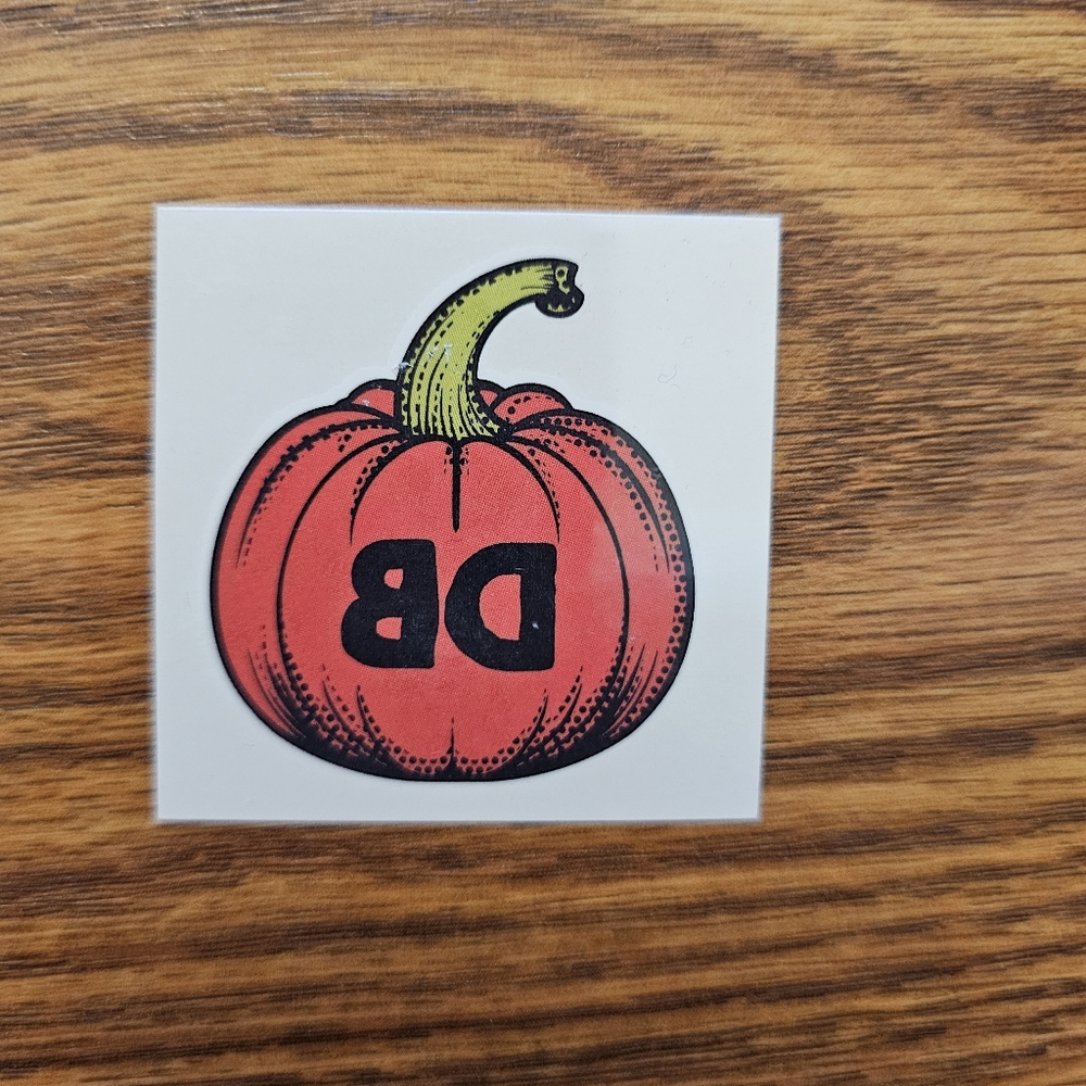 Dutch Bros Pumpkin Temporary Tattoo with DB Logo